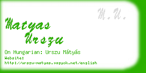 matyas urszu business card