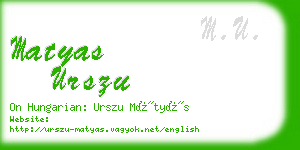 matyas urszu business card